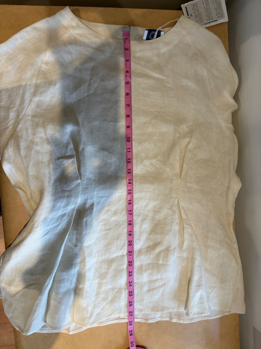 Marina Rinaldi Cream Linen Button-Back Casual Blouse - Picture 9 of 9